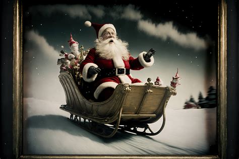 a santa claus riding a sleigh