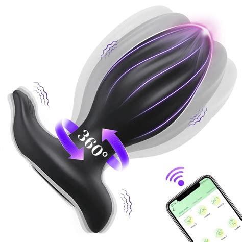 360 Rotation Wireless Control Anal Vibrator App Bluetooth Butt Plug Men Prostate Massager Male