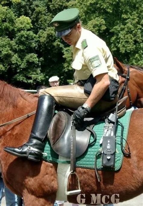German Mounted Police Officer In Leather Breeches Hot Cops Cops
