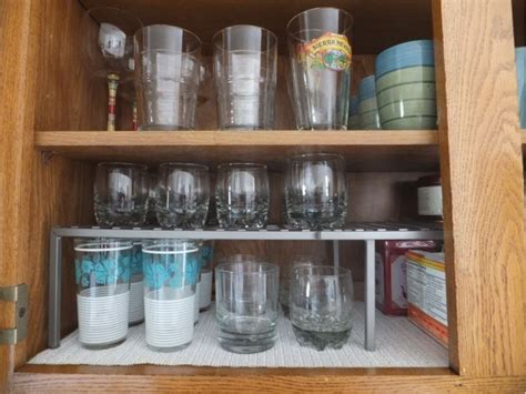 Homcom rubber wooden corner cabinet, kitchen island with adjustable shelf. Organizational Kitchen Cabinet Shelf for Glasses | Kitchen ...