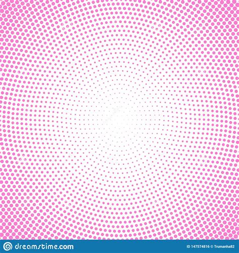Abstract Pink Circular Halftone Dots Pattern In White Background Stock