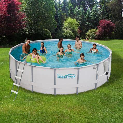 Summer Waves 15-ft Round 48" Deep Metal Frame Swimming Pool Package