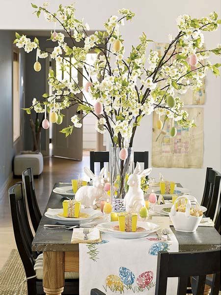 Table decorations & food decorating & birthday parties & new born babies decorations. 20 Ideas for Spring Home Decorating with Blooming Branches