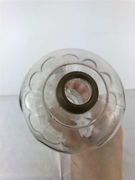 Antique Clear Glass Finger Loop Oil Lamp Font EBay