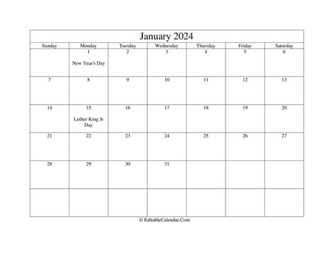 Word Doc Calendar 2024 Aurie Carissa