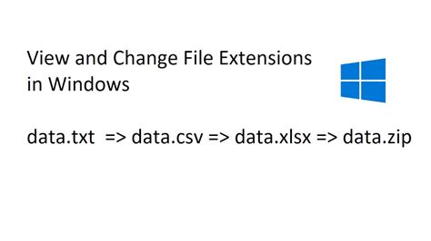 Change File Extension Txt Csv Xlsx Zip In Windows Youtube