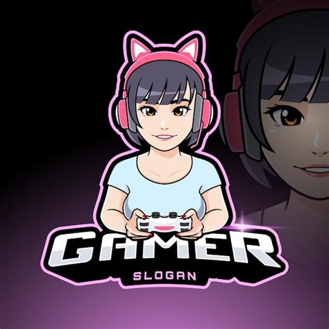 Premium Vector Cute Stylish Gamer Girl Mascot Logo