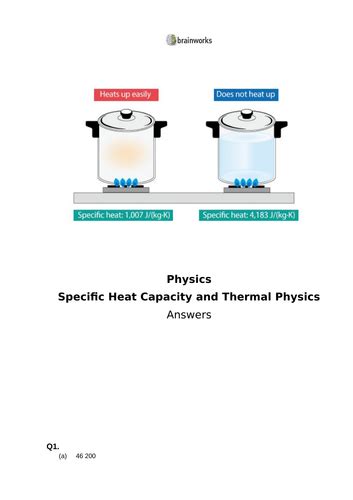 Specific Heat Capacity Thermal Physics Past Paper Questions With