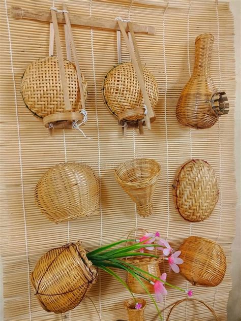 Traditional Bamboo Baskets Stock Photo Image Of Furniture 136924572