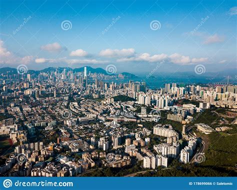 Aerial View Of Hong Kong Island Downtown Stock Photo Image Of