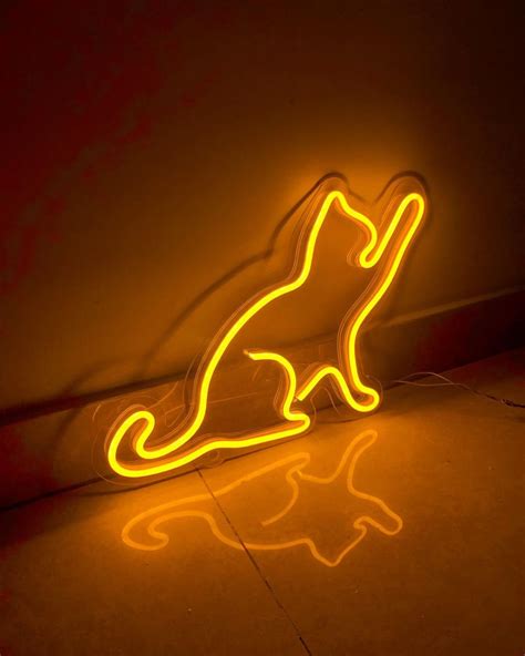 Home Cat Cute Neon Sign And Light Pet Design Wall Lamp Etsy