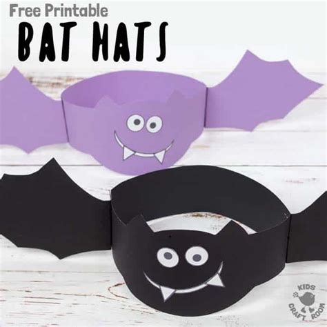 Printable Bat Hats Fun Halloween Kids Crafts Kids Crafts Free Bat Craft
