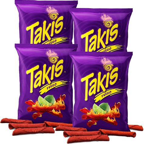 Buy Takis Fuego Hot Chili Pepper Lime Tortilla Chips 4oz Bag 4 Pack