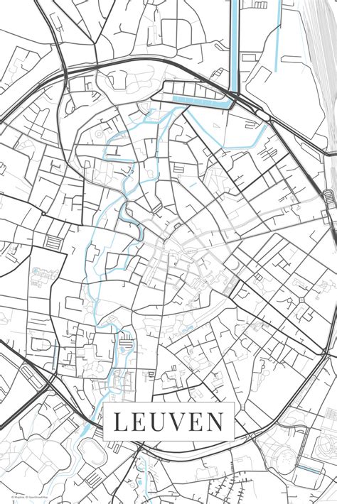 Carte De Leuven White ǀ Toutes Les Cartes Et Planisphères à Accrocher