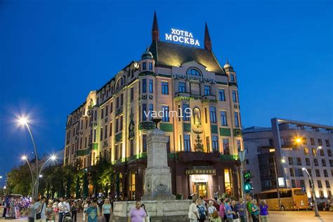 Serbia Belgrade Hotel Moskva At Night By Vadim19 Redbubble