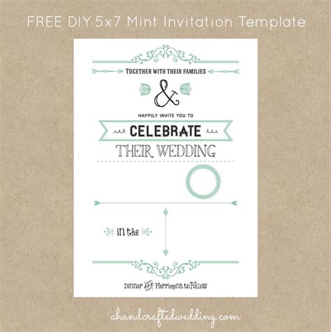 mint vintage style invitation template digital