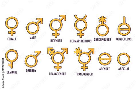 Gender Symbols Collections Signs Of Sexual Orientation Vector Stock