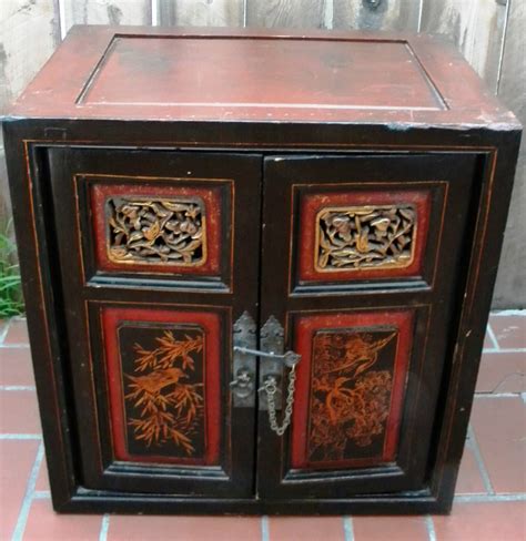 Antique Chinese Carved Wood Cabinet Chest Haute Juice
