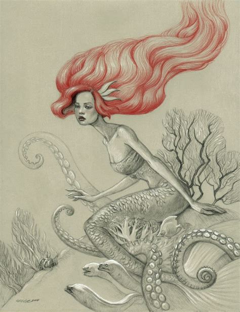 The Little Mermaid By Mia Araujo Graphite And Colored Pencils Little