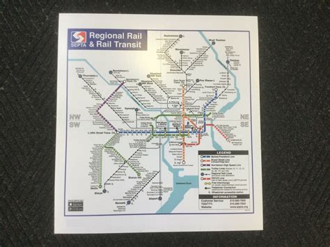 Septa Philadelphia Regional Line Subway Map 22 X 22 Nrg Stop Ebay