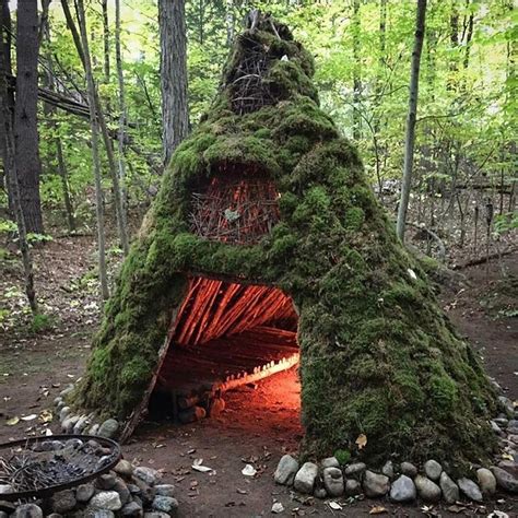 Repost Globaloutdoorsurvivalclub A Huge Moss Shelter With A Feel Of A