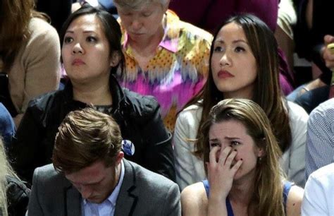 There Were Many Sad Faces At Hillary Clinton Hq On