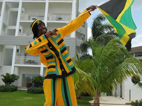 Man Holding Jamaican Celebration Flag Image Free Stock Photo Public