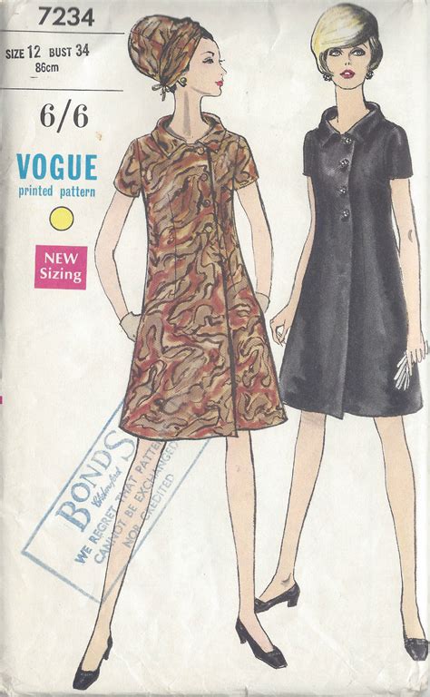 1960s Vintage Vogue Sewing Pattern B34 Dress 1067 The
