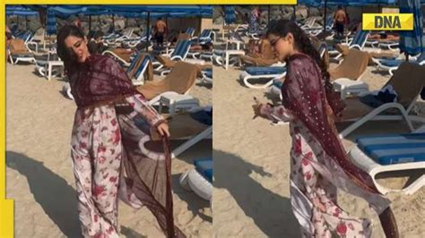 Urfi Javed Brutally Trolled For Wearing Salwar Suit At Dubai Beach Netizens Say Jahan Bikini