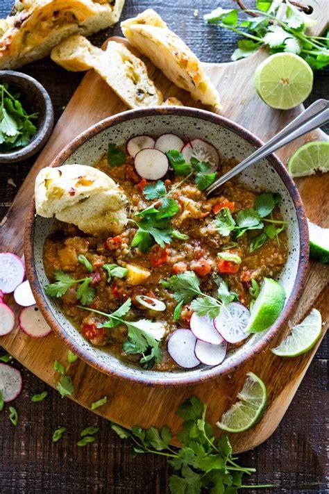 Moroccan Lentil Quinoa Soup Feasting At Home