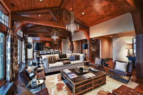 Beautiful Luxury Rustic Home Design 28 Photos Suburban Men Living