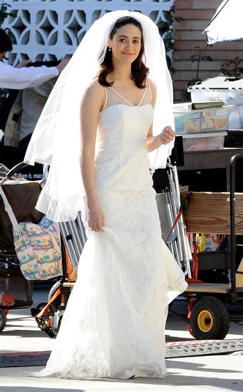 Emmy Rossum Is Caught In A Wedding Dress But Is It For Her Own Vows