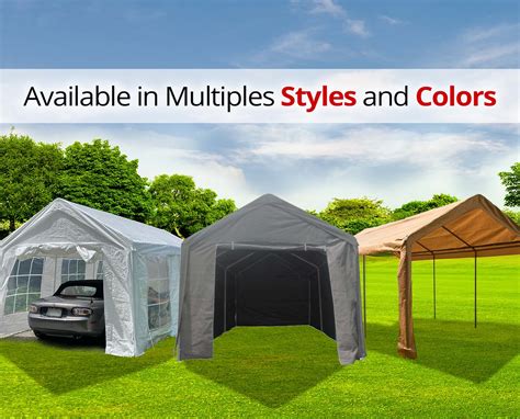 Aleko 10 X 20 Steel Frame With Pvc Removable Walls Canopy Carport