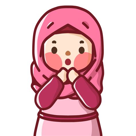 Cartoon Muslim Girl In Pink Hijab Png Clipart 38886553 Png