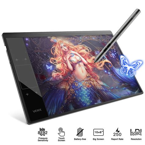 Veikk 10 X 6 Portable Art Graphic Digital Painting Tablet Drawing