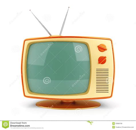 Yellow Vintage Tv Set Royalty Free Stock Images Image