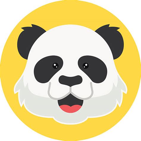 Silhouette Of Cute Panda Face Illustrations Royalty Free Vector