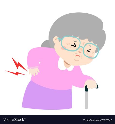Grandmother Having Back Pain Cartoon Royalty Free Vector