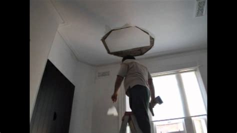 Wipe excess spackling with a clean cloth. Plastering How To Repair Big Hole in The Ceiling P 1 - YouTube