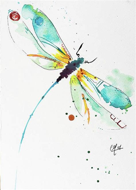 Watercolour Dragonfly Painting By Charlie Miller Fine Art America