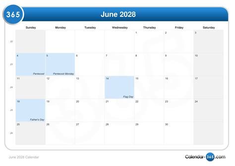 June 2028 Calendar