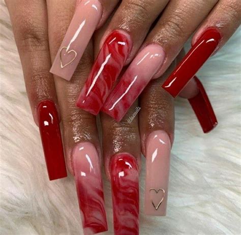 𝒆𝒍𝒊𝒂𝒏𝒐𝒙 in 2021 long square acrylic nails tapered square nails red acrylic nails
