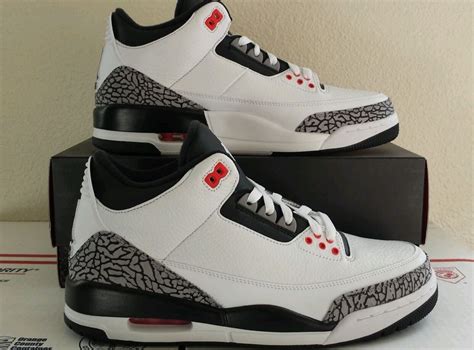 Nike Air Jordan 3 Retro Iii Infrared 23 White Black Cement Grey Size 10