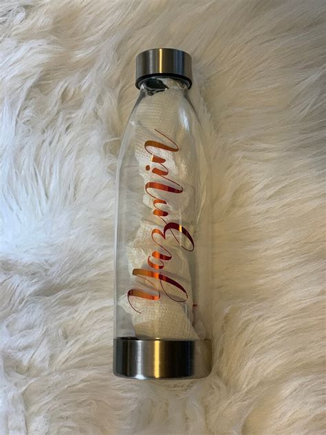 Clear Personalized Water Bottle Perfect Tcustom Made Etsy