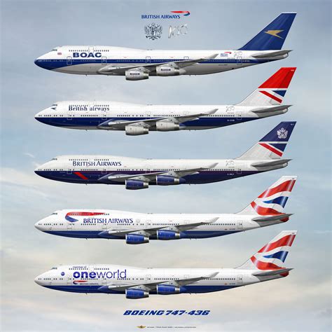 British Airways Boeing 747 400 Fleet Queen Of The Skies Tribute Art
