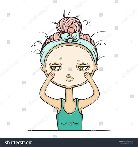 Girl Gets Facial Isolated Facial Treatment Stock Vector Royalty Free