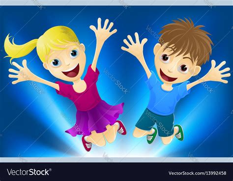 Happy Children Jumping For Joy Royalty Free Vector Image