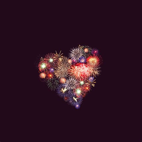 Fireworks Inside Heart Shape Ipad Wallpapers Free Download