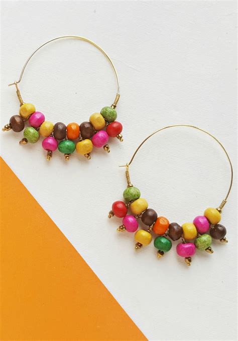 Beaded Hoop Earrings DIY Craft Real And Quirky