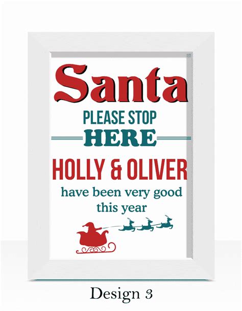 Santa Please Stop Here Christmas Print Abc Prints